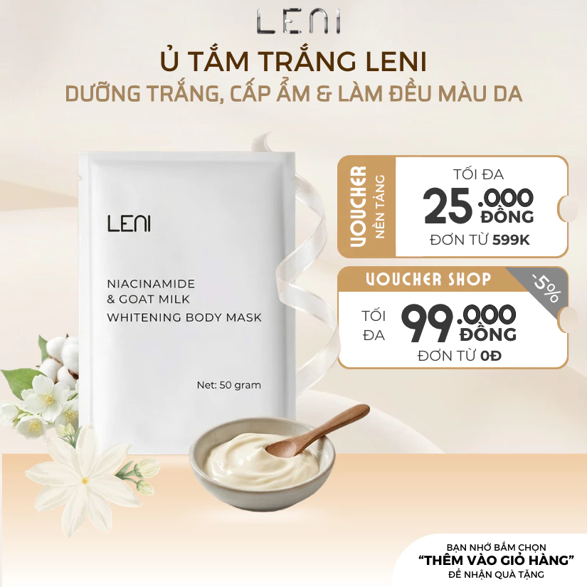 Ủ TRẮNG BODY CHUYÊN SÂU LENI CẤP ẨM, LÀM ĐỀU MÀU DA 50G