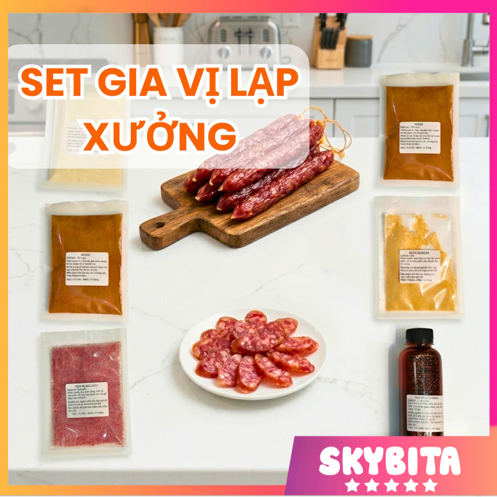 Set Gia Vị Làm Lạp Xưởng Nướng Đá Hà Khẩu, Đài Loan - Tự Làm Tại Nhà - Đầy Đủ Nguyên Liệu, Có Hướng Dẫn Chi Tiết