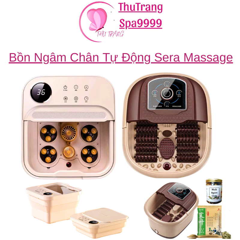 [Tặng Thảo Dược] Bồn Ngâm Chân Massae Tự Động Gấp Gọn Sera | Có Sục Khí Tự Động Làm Nóng Nước Có Ổ Chống Dật