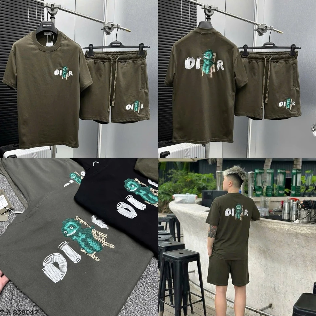 Bộ côc jhef nam nữu DI>I khủng long thêu ngực+lưng siêu nét mẫu cộc cao cáp cho mùa hè