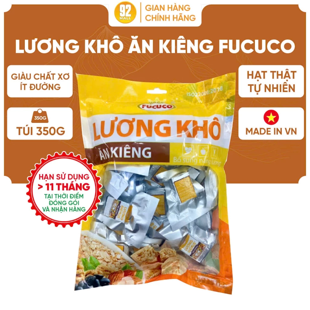 Lương Khô Ăn Kiêng Fucuco Túi 370g Cho Người Tiểu Đường Giảm Cân Bổ Sung Dinh Dưỡng