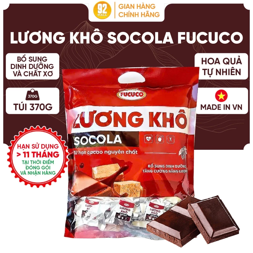 Lương Khô Viên Mini Socola Fucuco 370g Bánh Ăn Vặt Thơm Ngon Dễ Mang Theo Bổ Sung Năng Lượng