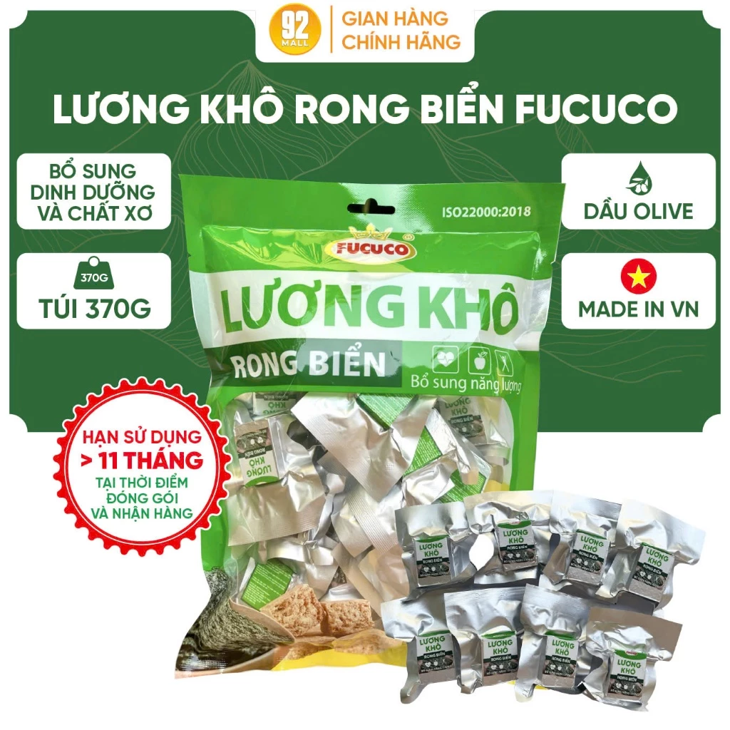 Lương Khô Rong Biển Mini Túi 400g Dinh Dưỡng Thơm Ngon Ăn Vặt Thay Bữa