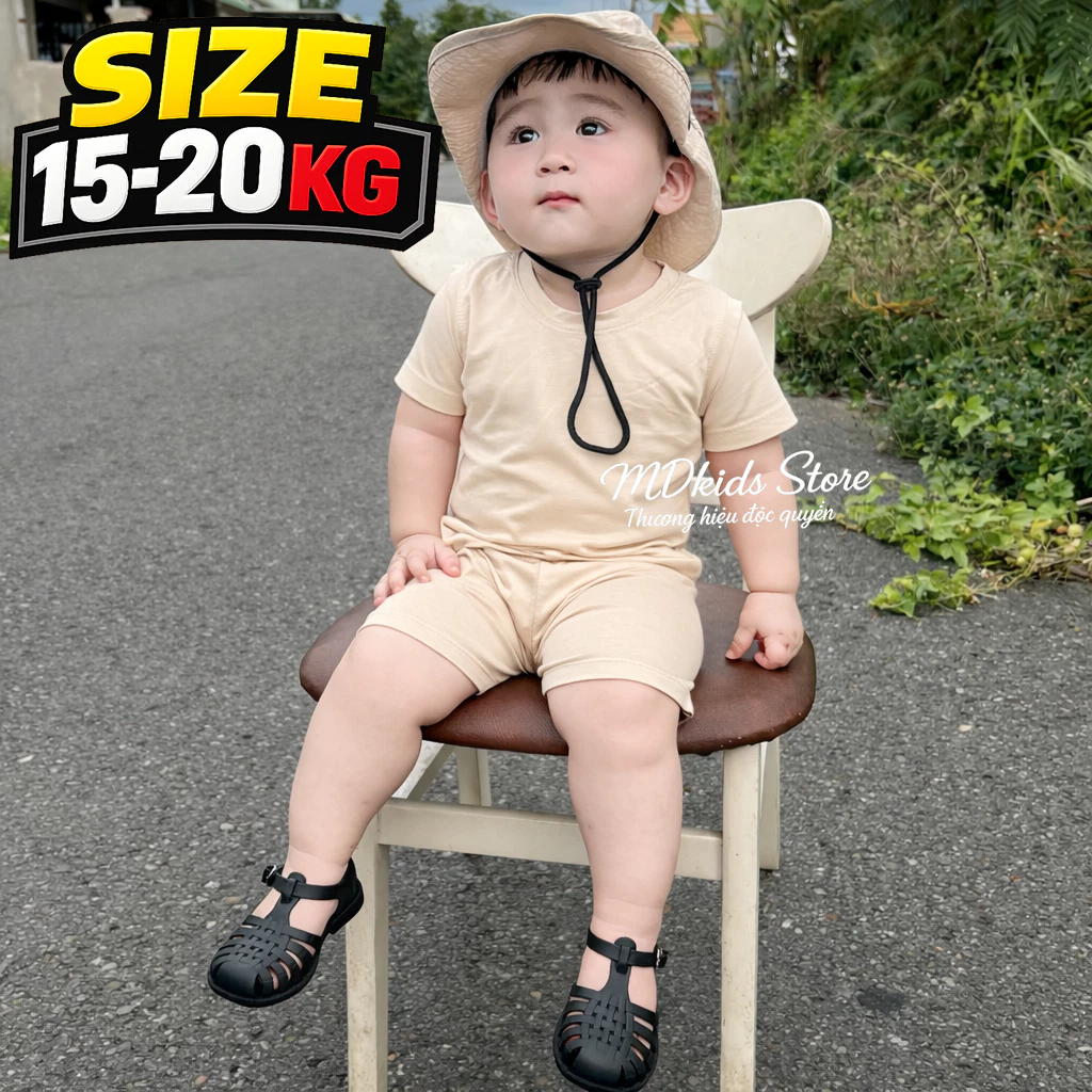 [15–20KG] BỘ ĐỒ THUN LẠNH CỘC TAY  Quần Ngắn Trẻ Em Bé Trai Bé Gái MDKids