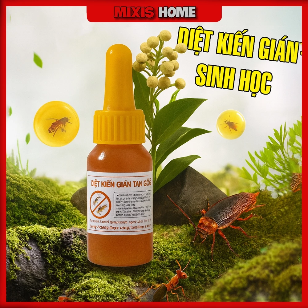 Combo Chai 10ml Dung Dịch Diệt Kiến Gián Sinh Học Thân Thiện Môi Trường, An Toàn Cho Người Và Vật Nuôi - GD247