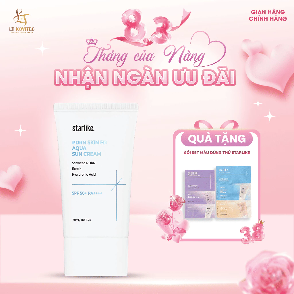 [Starlike] Kem chống nắng SKIN FIT AQUA SUN CREAM 50ml dành cho da nhạy cảm, làm dịu da kích ứng