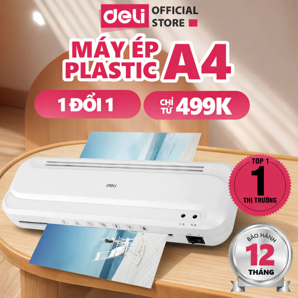 Máy Ép Plastic DELI Khổ A3 A4, Máy Ép Nhiệt Nhựa Dẻo, Máy Cán Màng Ảnh, Tài Liệu, Bằng Khen, Posters