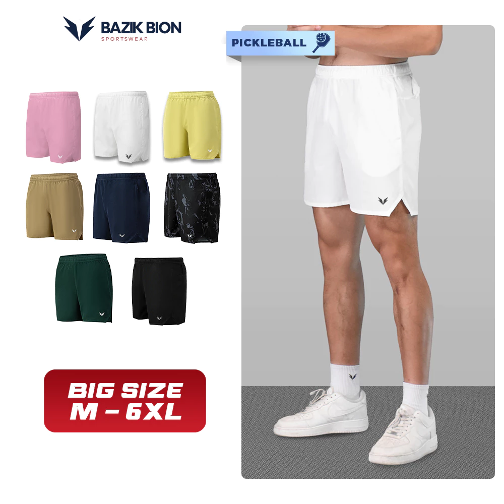 Quần Short Pickleball BAZIK Wings 6 Inch Techdry Có Bigsize, Thoáng khí, Thoải mái Vận động, Thể thao - Q11