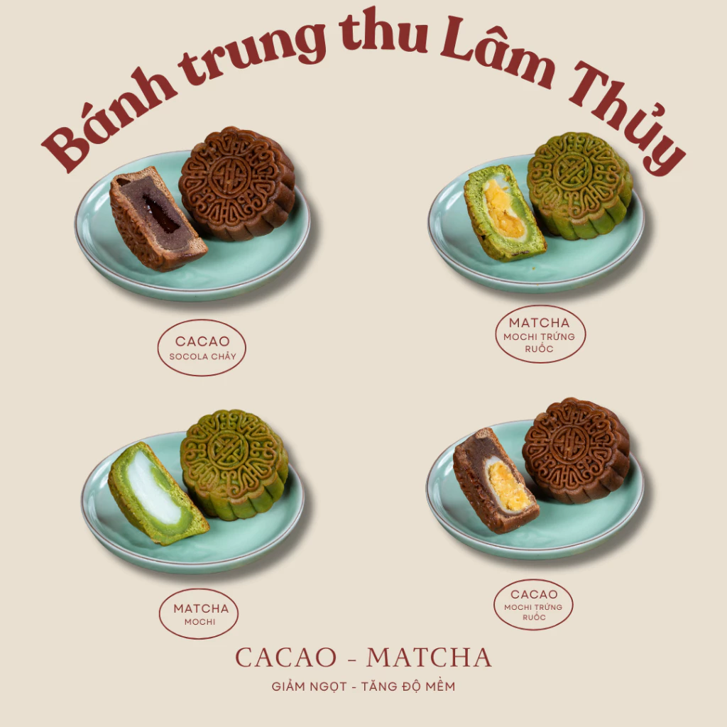[GIAO SAU TRUNG THU]Bánh trung thu matcha cacao 85gr Lâm Thủy