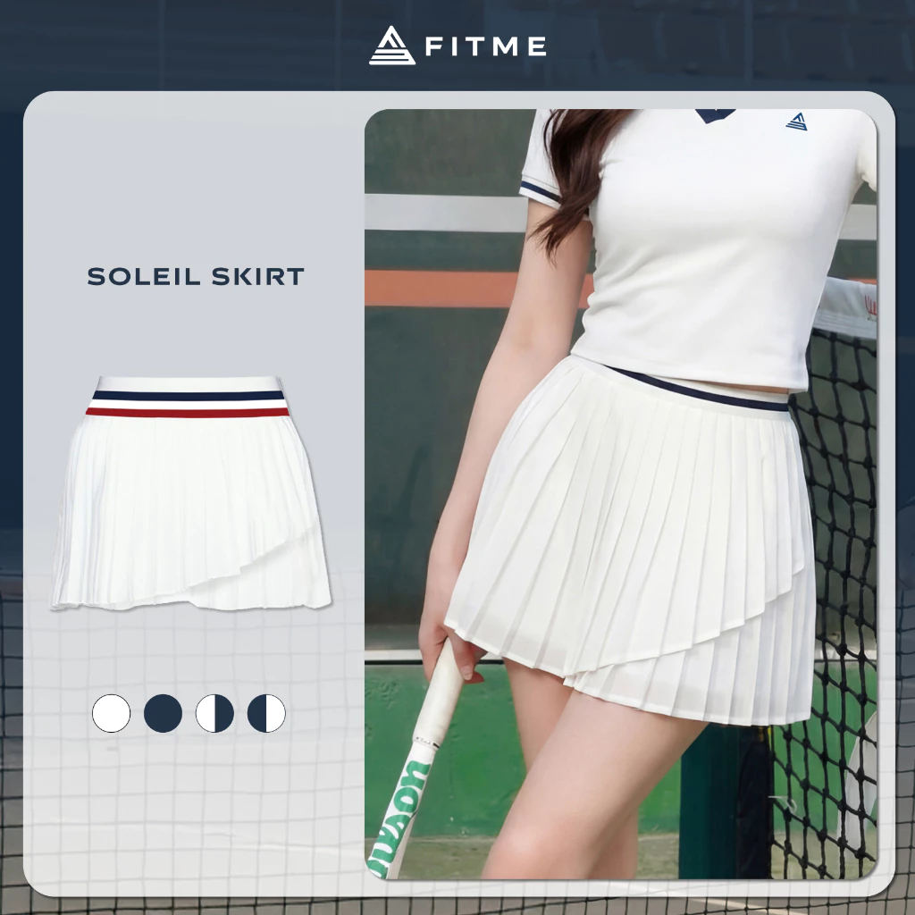 [SALE UPTO 70%] Váy pickleball tennis nữ Fitme SOLEIL ES mềm nhẹ 3 lớp tặng kèm quần bảo hộ thoáng khí VVSP01