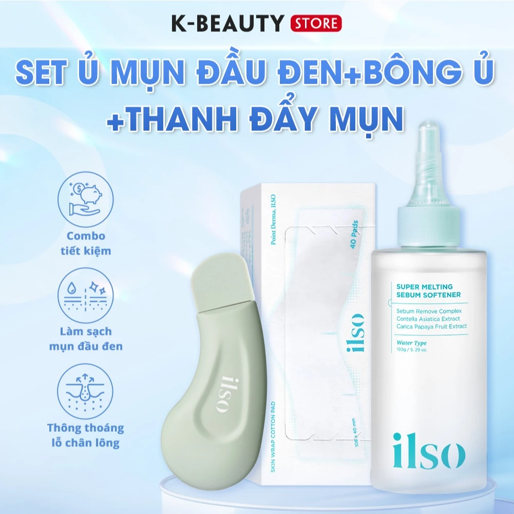 Tinh Chất Ủ Mụn Đầu Đen ilso Super Melting Sebum Softener Loại Bỏ Bã Nhờn, Mụn Dầu Đen, Giúp Da Mịn Màng 150ml.