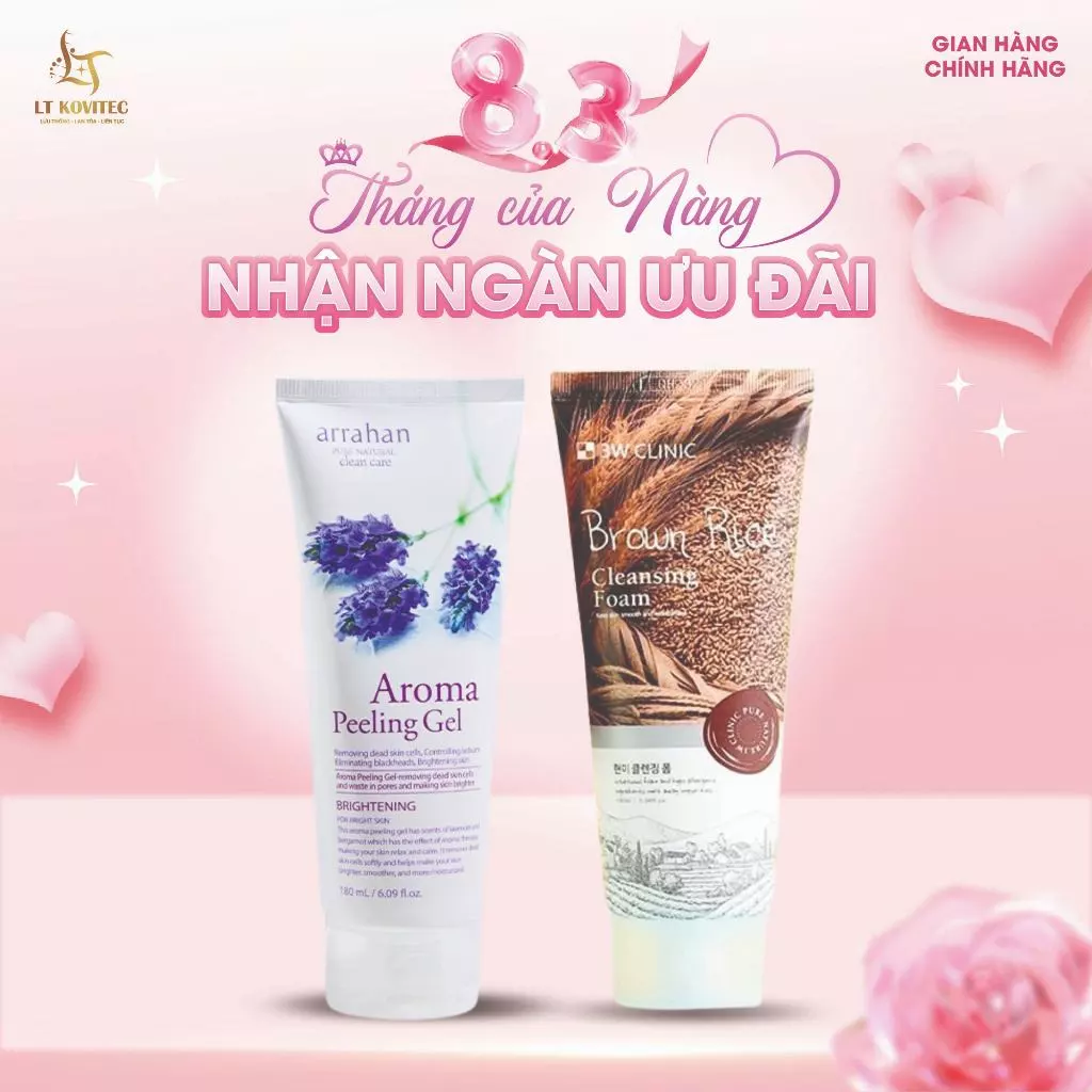 COMBO Sữa Rửa Măt Và Tẩy Da Chết Sạch Sâu Giúp Da Trắng Sáng Rạng Ngời, Tạo Cảm Giá Trơn Láng Mềm Mịn