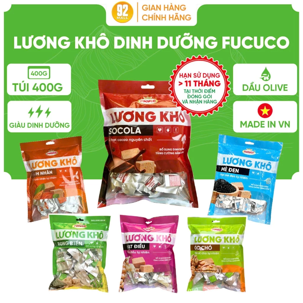 [ĂN VẶT] Lương Khô Fucuco Dinh Dưỡng Bổ Sung Năng Lượng Ăn Vặt Thơm Ngon Ăn Thay Bữa Tiện Lợi