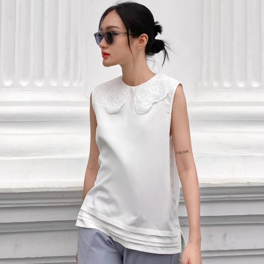 Áo Sát Nách Nữ JASEY Kiểu Cổ Phối Ren Chất Cotton Mền Siêu Thoáng Mát 6051