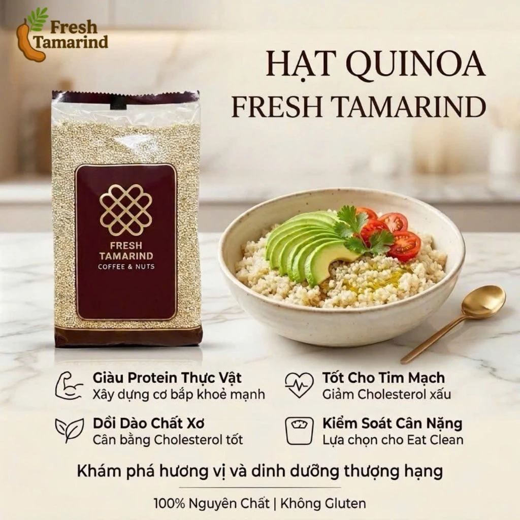 Hạt Diêm mạch trắng túi 600 gram White Quinoa