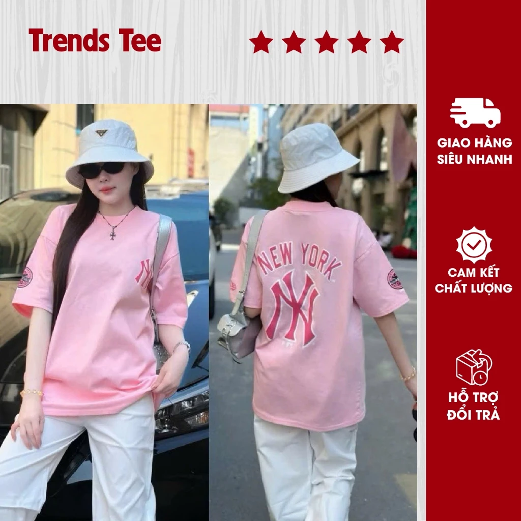 Áo Thun Nam Nữ Cotton 100% Cao Cấp 250Gsm In Hình NY Newyork Form Dày Dặn Co Giãn 2 Chiều