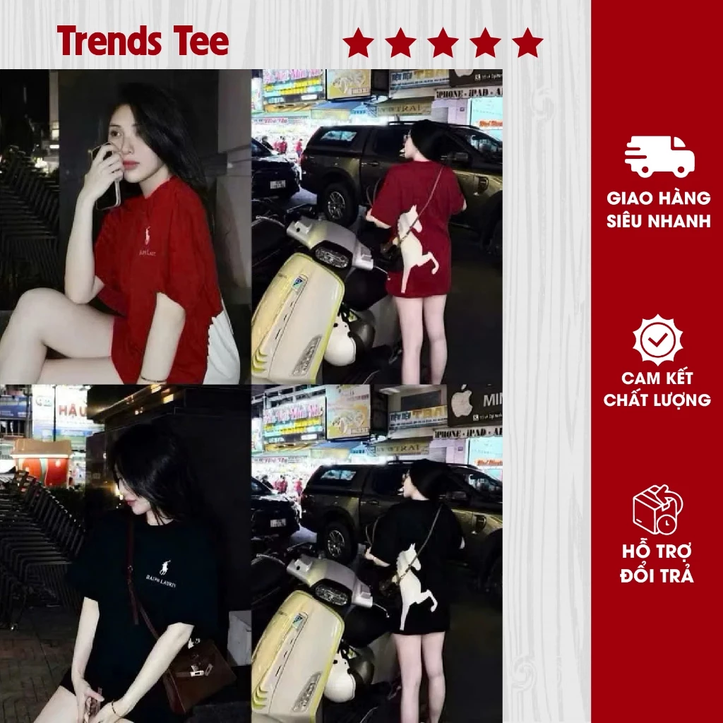 Áo Thun Nam Nữ Cotton 100% Cao Cấp 250Gsm In Hình Ngựa V3 Form Dày Dặn Co Giãn 2 Chiều