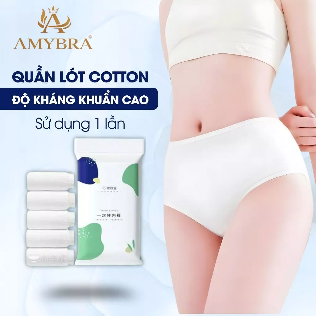 Quần Lót Nữ Dùng 1 Lần Cotton Khử Mùi, Quần Lót Cotton Kháng Khuẩn Gọn Nhẹ Đi Du Lịch AMYBRA L474
