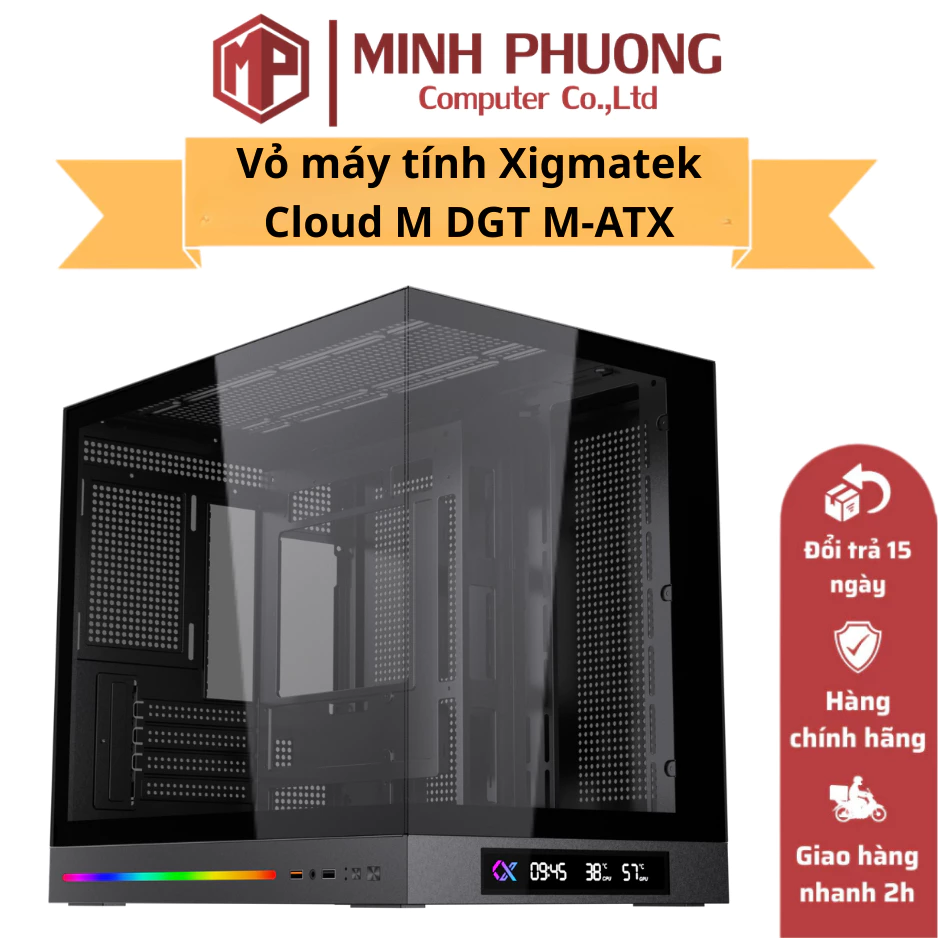 Vỏ Máy Tính Xigmatek Cloud M DGT M-ATX – Kính Cường Lực, Hỗ Trợ VGA 400mm, Tản Nhiệt 360mm