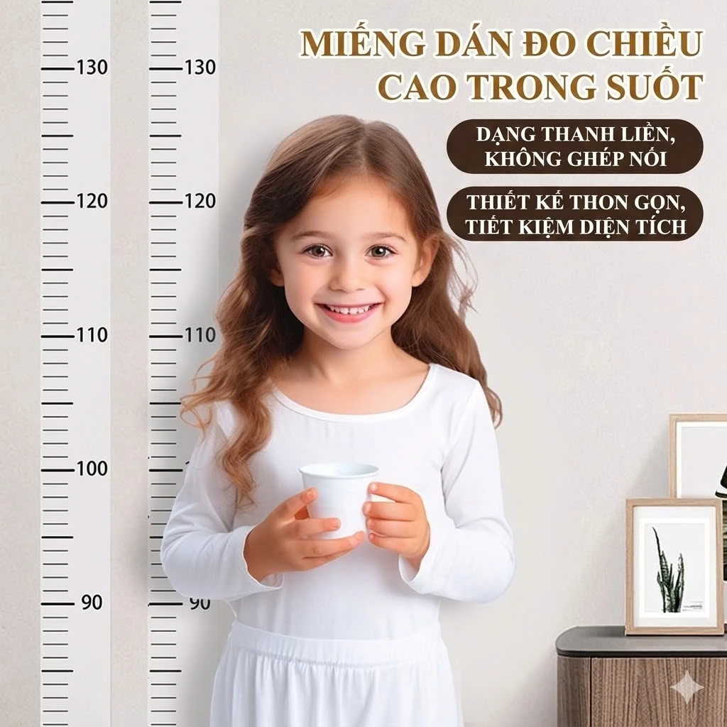 Miếng dán tường nhà đo chiều cao cho bé và người lớn 2m