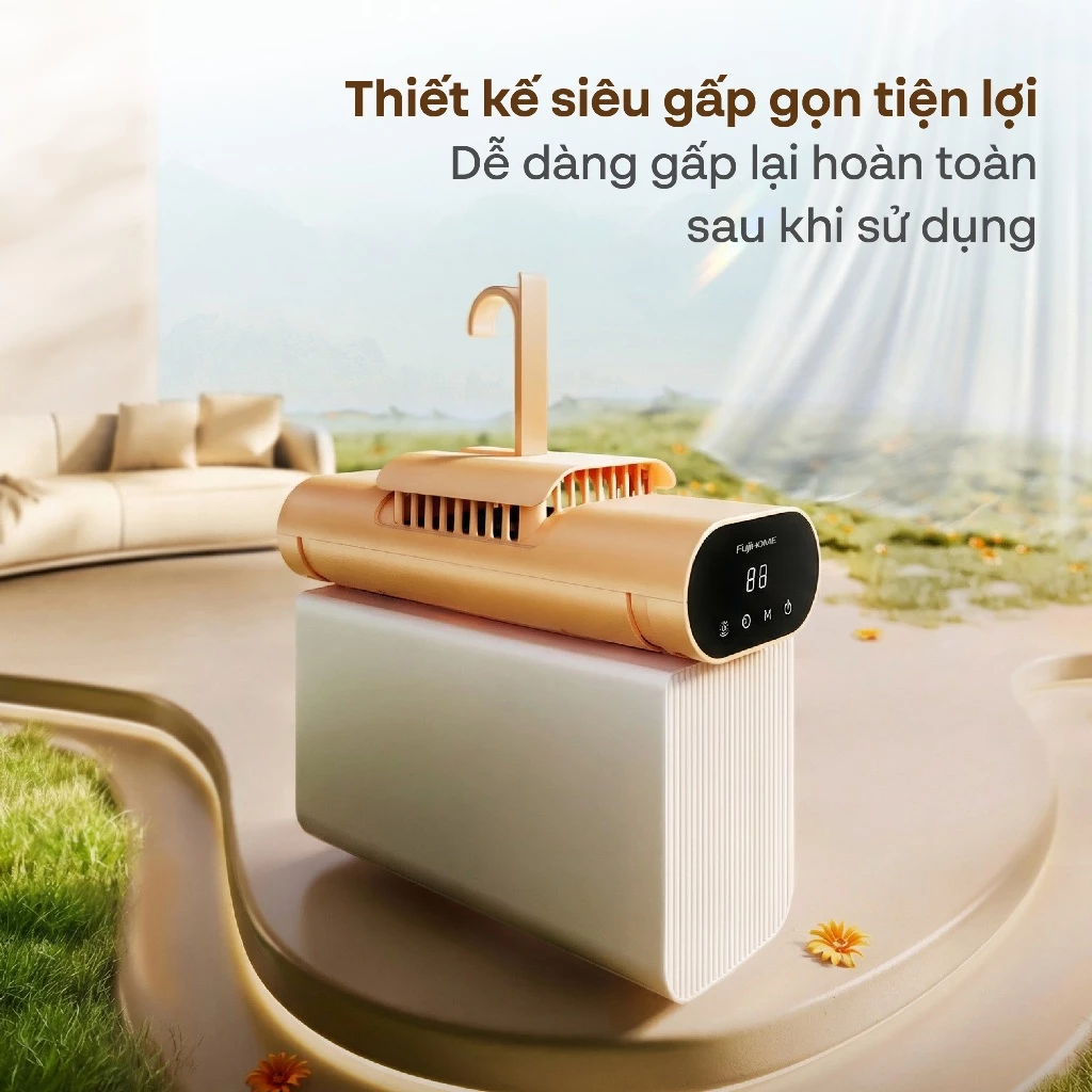 Máy sấy quần áo khử trùng UV gấp gọn sấy nhanh 600W, lồng sấy quần áo Nhập Khẩu FUJIHOME FCD16