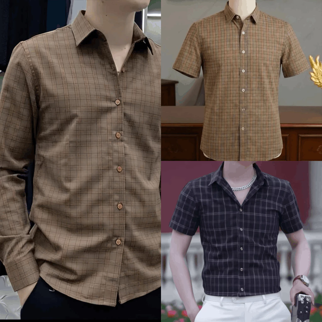 Áo Nam Caro Tay Ngắn Vải Lụa Mịn Form Gọn – Sơ Mi Nam Phong Cách Lịch Lãm-AHFASHION