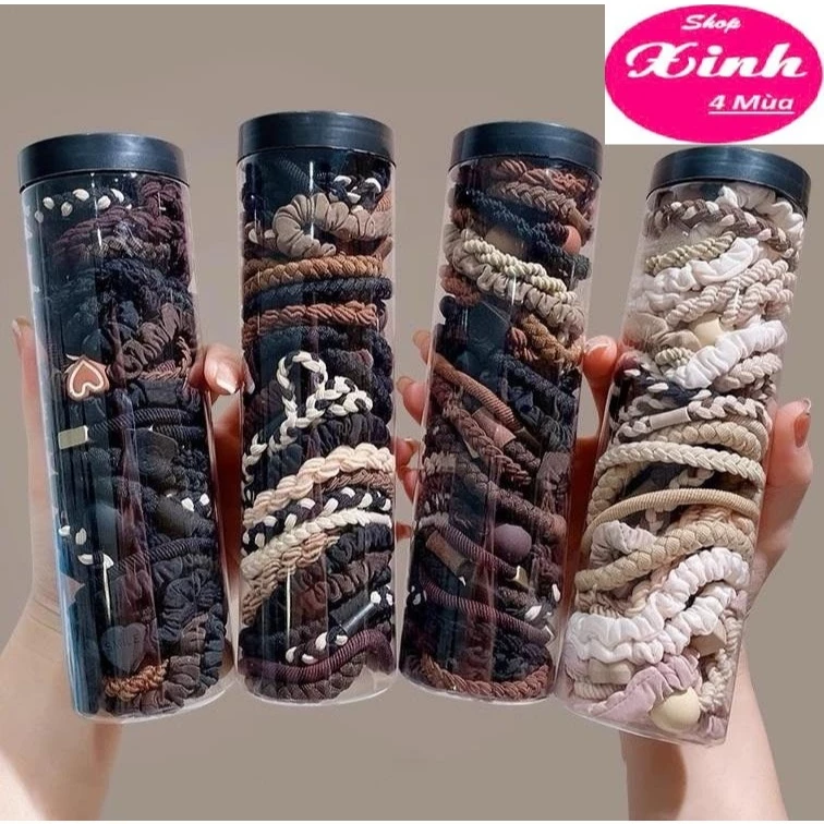 (COMBO) HỘP 20 DÂY CHUN VẢI CỘT TÓC ĐÁNG YÊU SIÊU XINH MẪU MỚI NHẤT (H921SX4M)