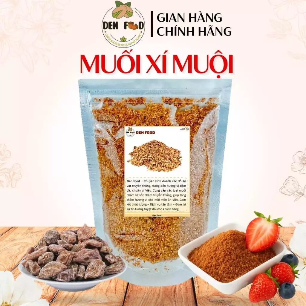Muối Xí Muội, Muối Ô Mai 500g – Chua Cay Mặn Ngọt, Đậm Đà – Ăn Vặt Denfood