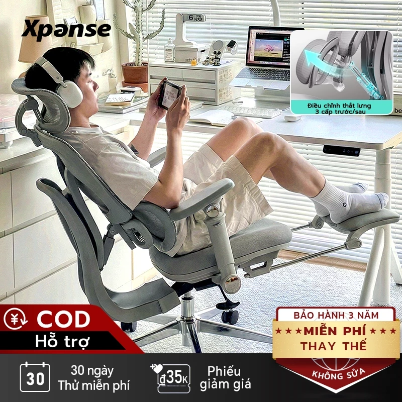 Ghế công thái học Xpanse T10 Hỗ trợ động thái lò xo độc lập,Tựa lưng dạng đẩy trước| ghế game gaming | ghế văn phòng