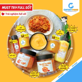 Bánh tráng phơi sương CATSKY FOOD combo bánh tráng sốt muối béo đồ ăn vặt tiện lợi - COMBO MUST TRY