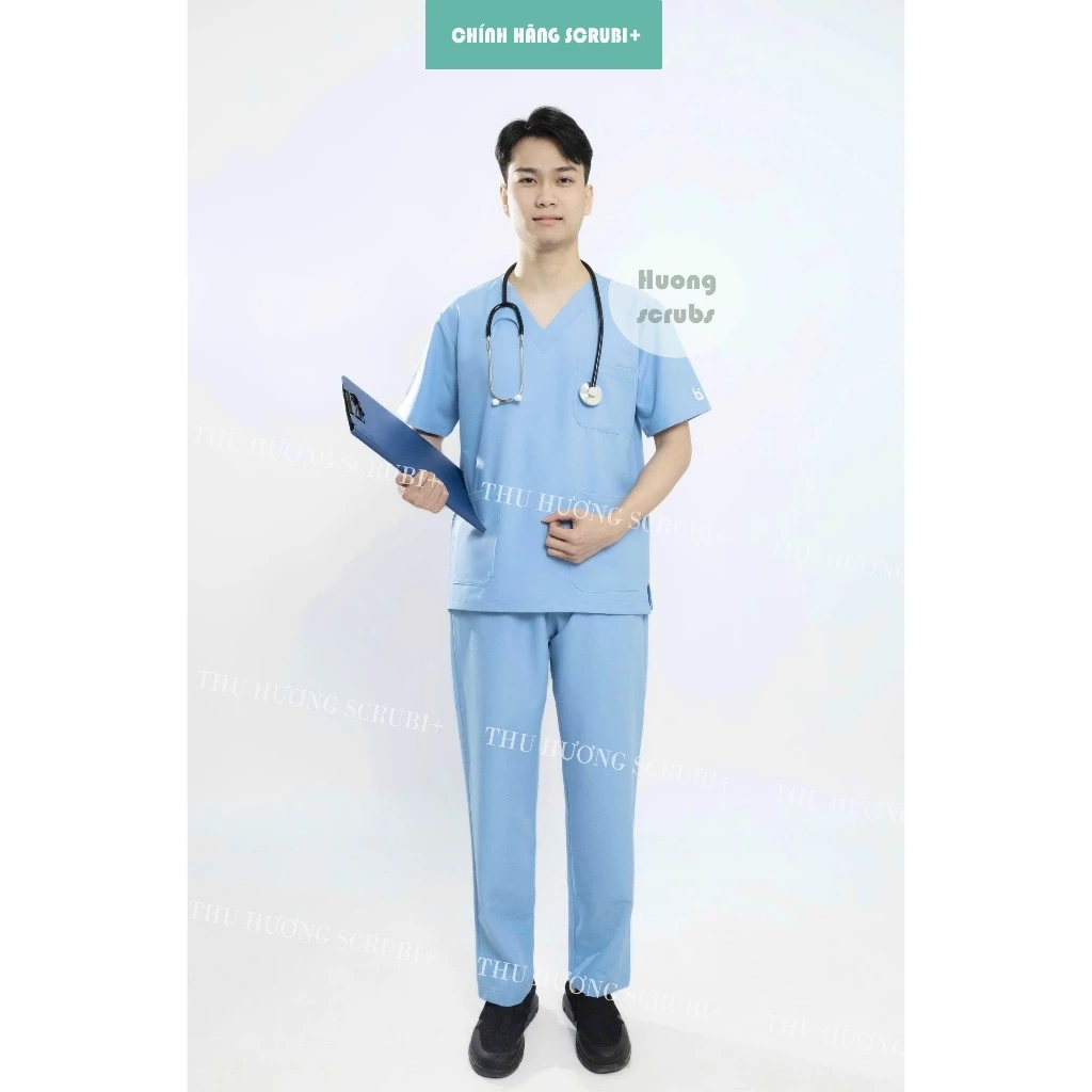 Bộ Scrubs Cao Cấp COTTON, Bộ Đồ Cổ Tim Mầm non, Bệnh viện,Spa, Bộ điều dưỡng