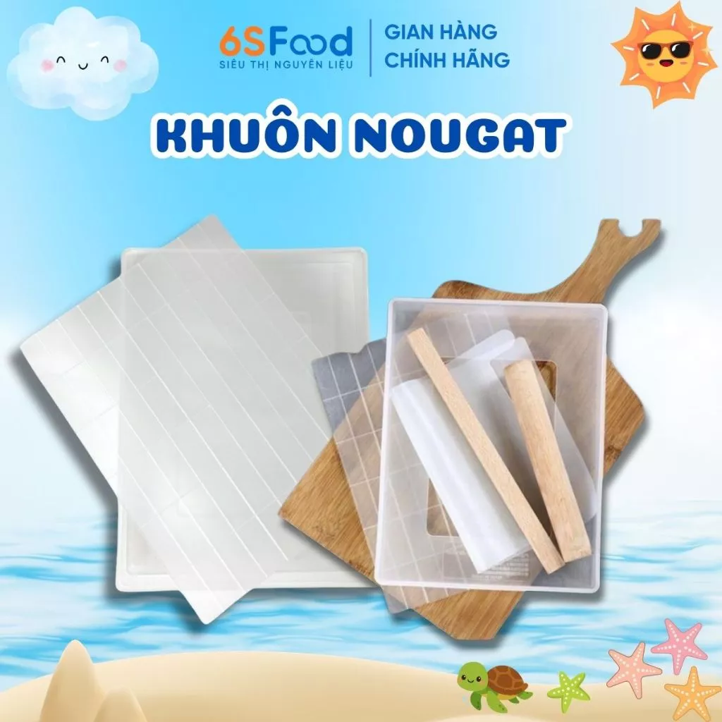 Khuôn Làm Kẹo Nougat, Bông Tuyết 60 viên, Đế Rời Chống Dính Tốt - 6SFOOD