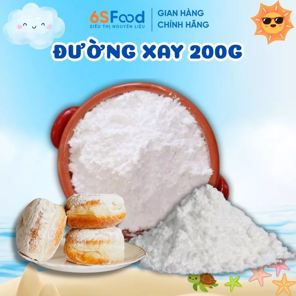 200gr Đường Bột, Đường Xay, Đương Mịn Làm Bánh Biên Hòa - 6SFOOD