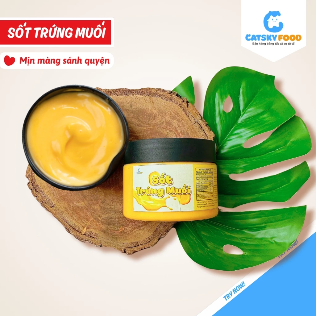 130G Sốt Phô Mai Trứng Muối - Catsky Food xốt chấm phô mai ăn kèm bánh tráng phơi sương tiện lợi