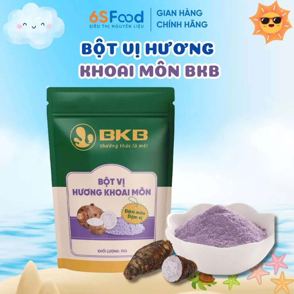 Bột Khoai Môn BKB 200g tạo hương tạo vị làm kẹo Nougat, pha Trà sữa, làm Mochi, làm Bánh... - 6SFOOD
