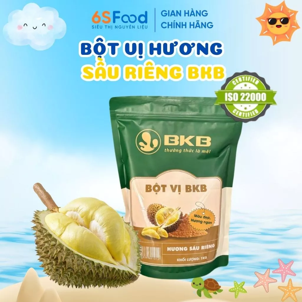 Bột Sầu Riêng BKB 200gr tạo vị tạo hương làm bánh, pha trà sữa, làm kẹo Nougat,... nhà 6SFOOD