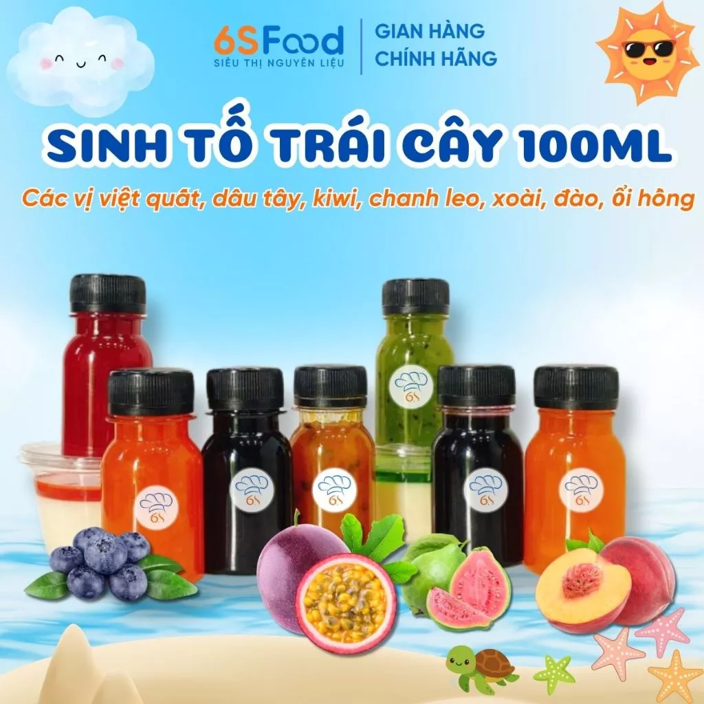 Sinh Tố Trái Cây VINA MỨT 100-500gr Đủ Hương Vị Dùng Để Ăn Kèm Panna Cotta, Pha Chế Các Loại 6SFOOD