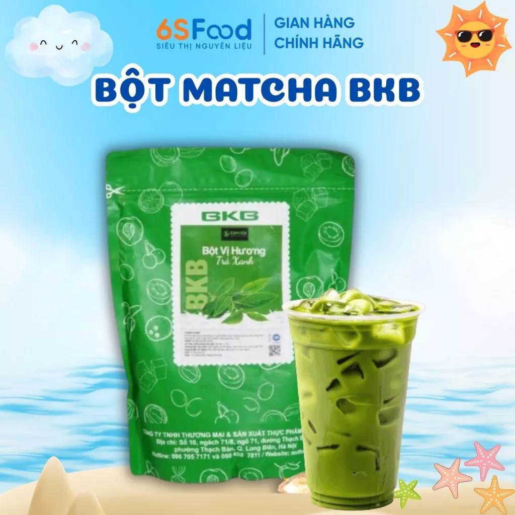 Bột vị Trà Xanh BKB 200gr hương trà xanh tự nhiên dùng để pha chế, làm bánh,... - 6SFOOD