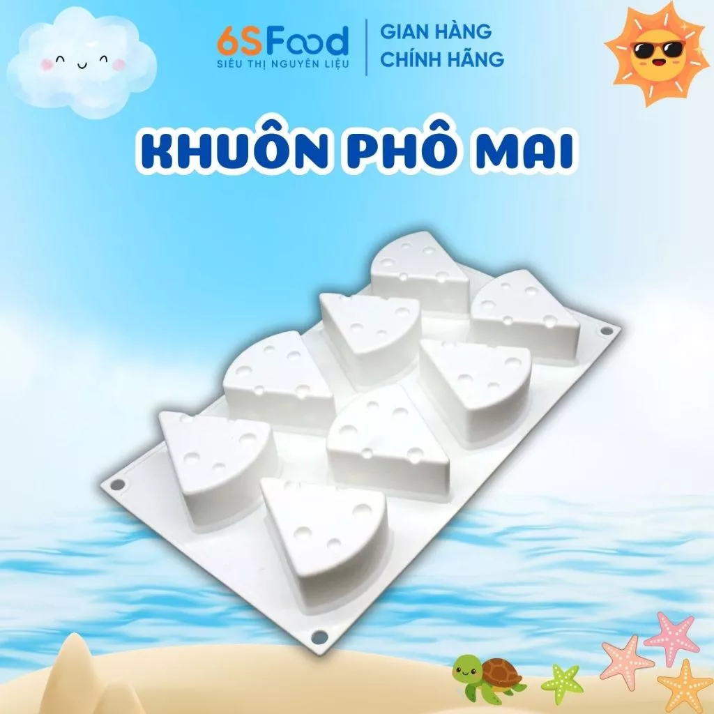 Khuôn Silicon Phô mai Cheese Dễ Thương Làm Socola, Thạch Pudding, Rau Câu, Đậu Hũ Non,... - 6SFOOD