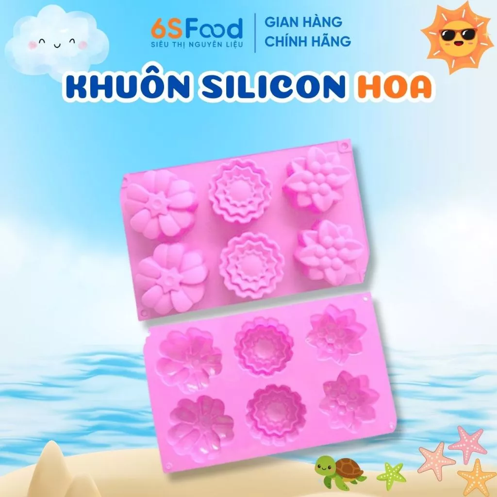 Khuôn Silicon Hoa Làm Rau Câu, Pudding, Panna Cotta,...  Nhiều Mẫu Dễ Thương - 6SFOOD