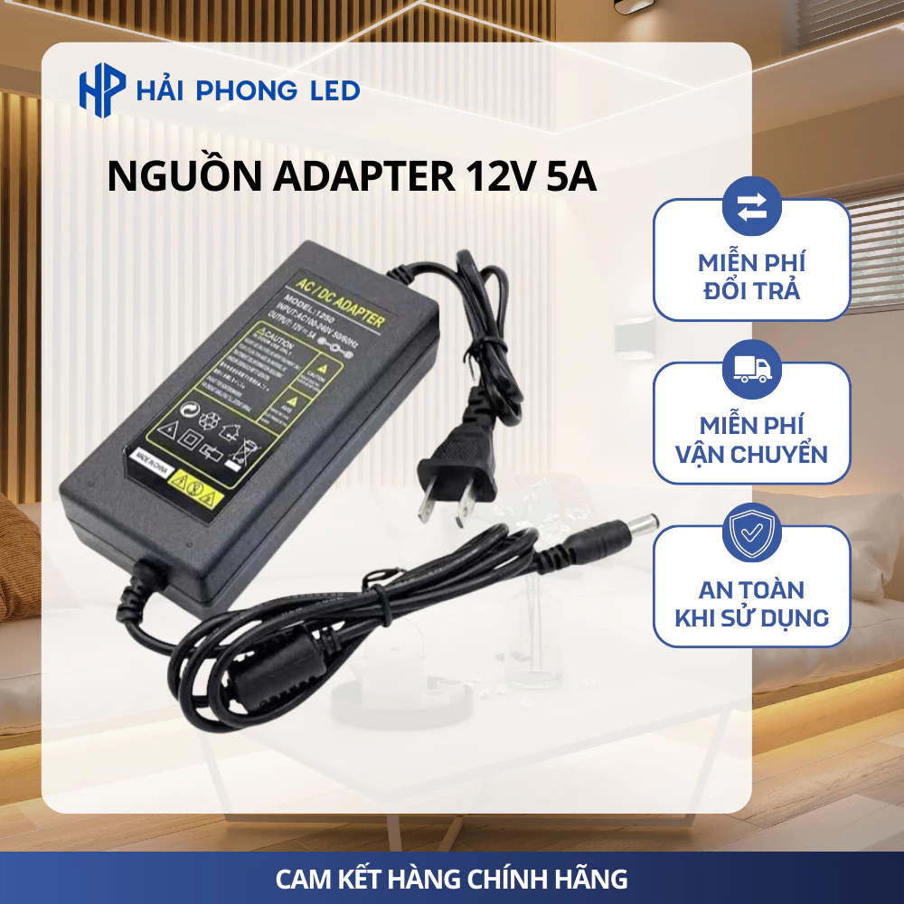 Nguồn nhựa adapter 12V 5A adapter cho máy bơm mini, camera