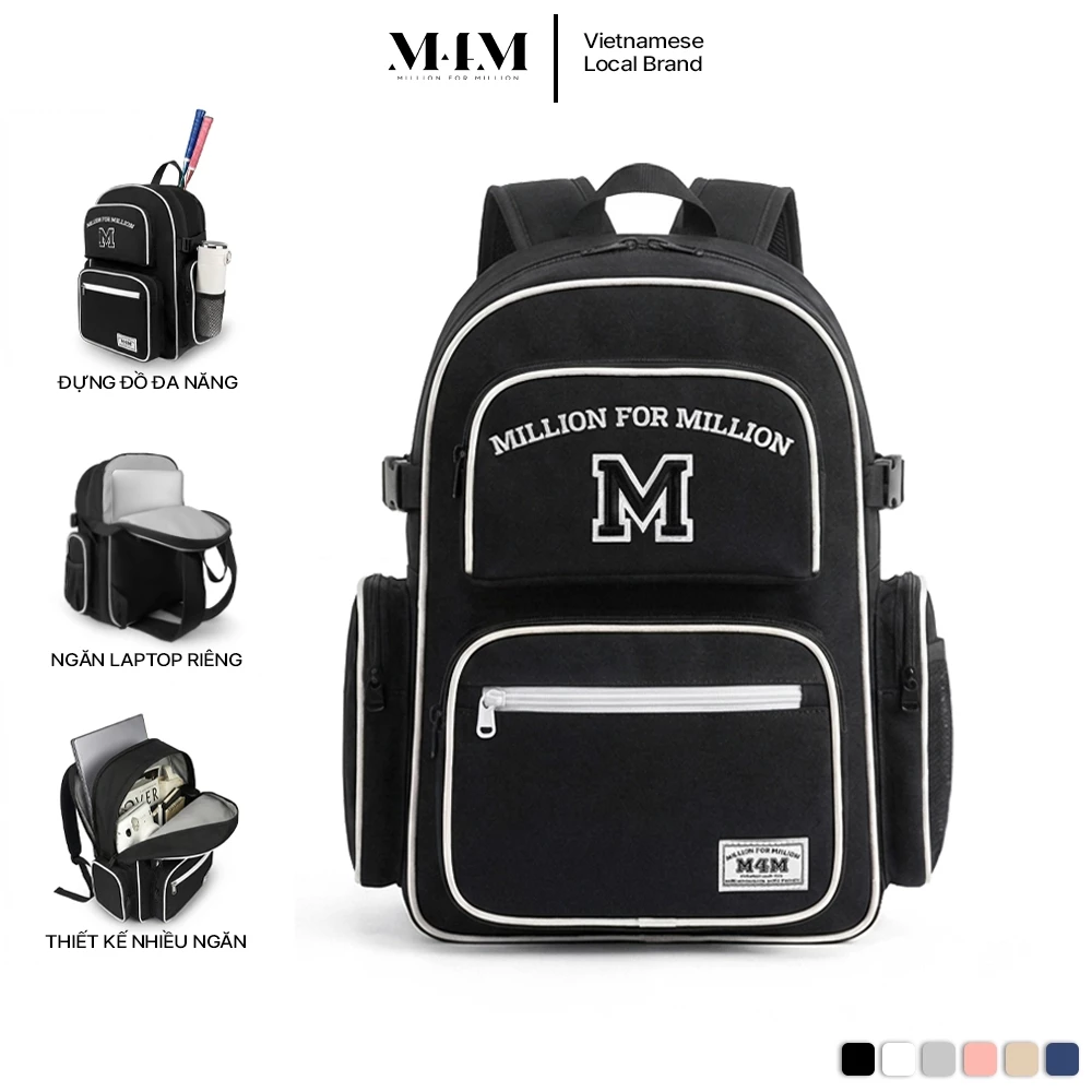 Balo đi học thể thao trẻ trung M4M BOLD Backpack BM004 Cặp học sinh đựng laptop 15.6 inch chống nước