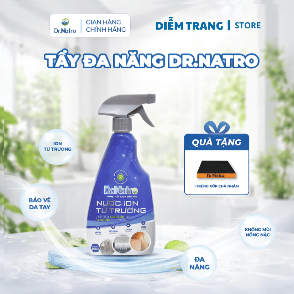 Dr.Natro Siêu Tẩy Đa Năng Chai 500ml - Tẩy Sạch Mọi Vết Bẩn Trên Mọi Bề Mặt, Vết Ố, Nhọ Nồi ( Tặng Kèm Chà Nhám)