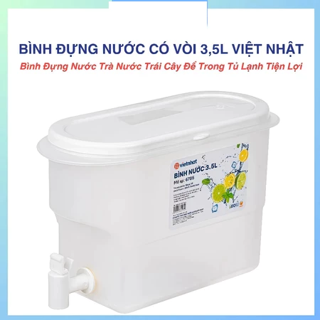 [Top Value] Bình Đựng Nước Có Vòi 3,5L Việt Nhật 6785 Bình Đựng Nước Trà Nước Trái Cây Để Trong Tủ Lạnh Tiện Lợi