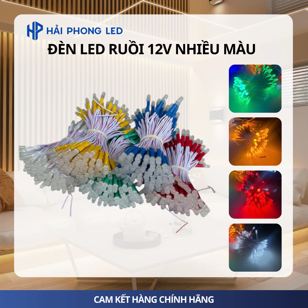 Bó led ruồi liền dây 100 bóng đủ màu, Dây led làm biển quảng cái F5 12v siêu sáng giá rẻ