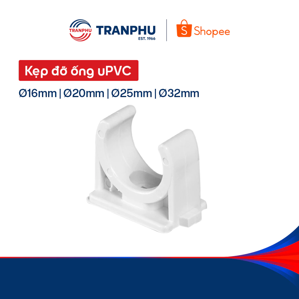 Kẹp Đỡ Ống Luồn Dây Điện Trần Phú Trafuco Chính Hãng – Phụ Kiện Cố Định Ống Điện PVC