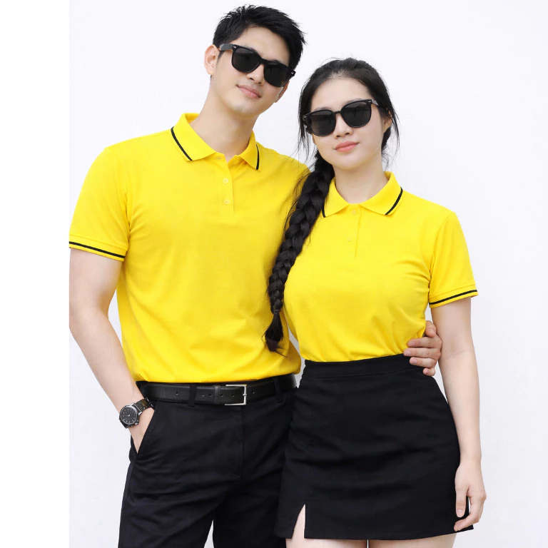 Áo Thun Có Cổ Thể Thao Cá Sấu Mè Andromeda Màu Vàng Sọc Đen Nam Nữ Áo Polo Đồng Phục