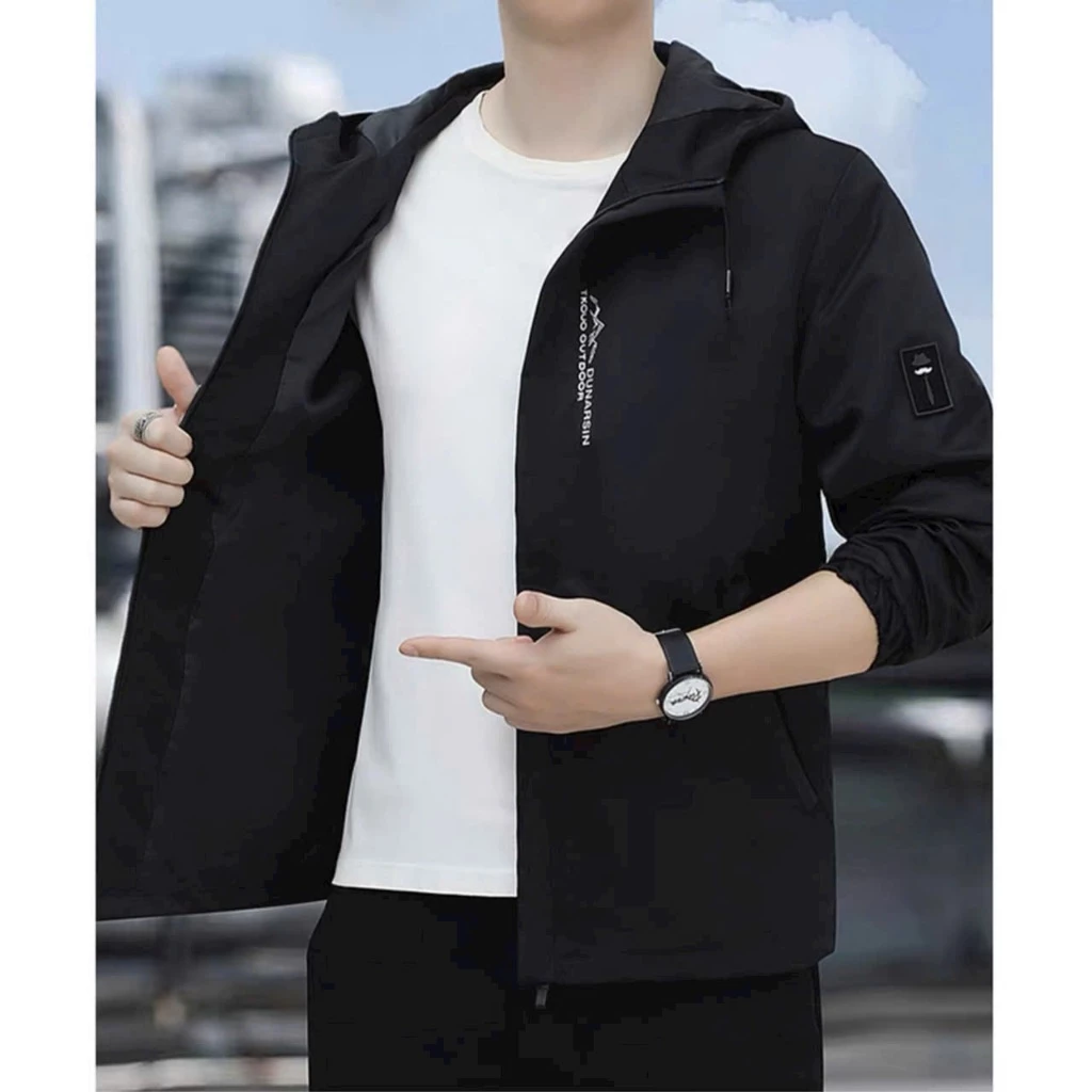 Áo Khoác Dù Nam Ép 3 Lớp Dày Dặn  Logo Thêu Hot Trend – Áo Khoác Có Mũ Chống Gió Siêu Đẹp