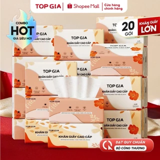 (BAO BÌ MỚI) Giấy ăn rút Top Gia Sắc Hạ, khăn giấy 4 lớp dập vân 4D chắc chắn siêu dai