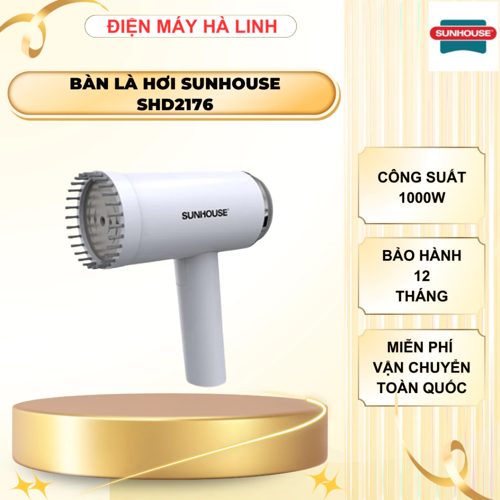Bàn là hơi cầm tay Sunhouse SHD2176, Công suất 1000W, Tự động ngắt khi quá nhiệt, Bảo hành 12 tháng